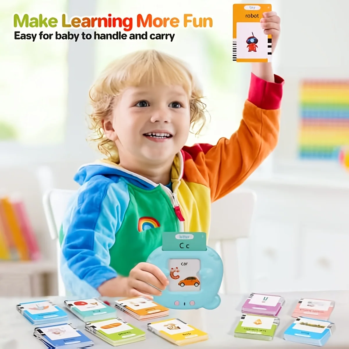Máquina educativa con tarjetas flash y audio de aprendizaje para niños