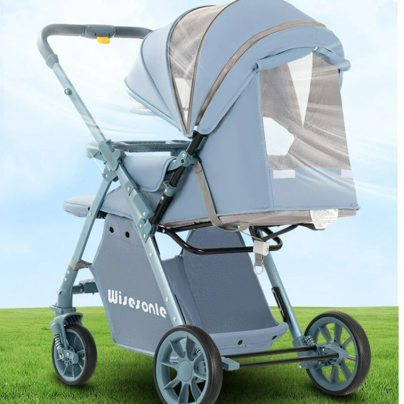 Cochecito de bebé ligero, plegable y reclinable con asiento alto - imagen 2