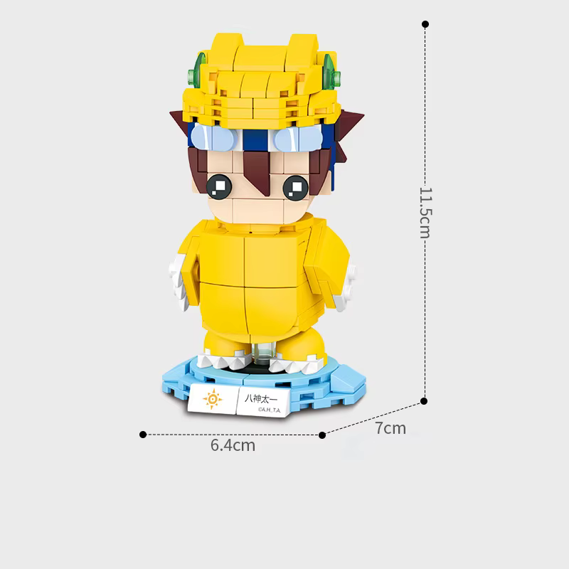 Modelo de Digimon Greymon construido con bloques
