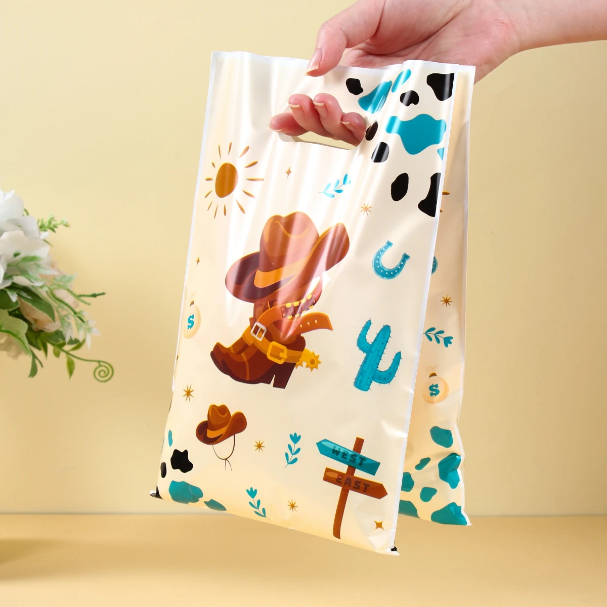 Paquete múltiple de bolsas de regalo vaqueras