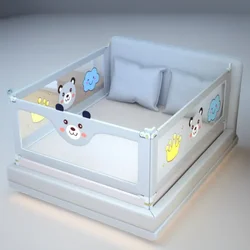 IMBABY Barandilla de cama elevable con protectores lavables ajustables