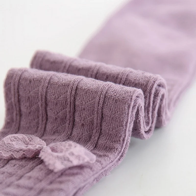 Pantimedias de niña con lazo tejidas suaves para primavera y otoño - imagen 5