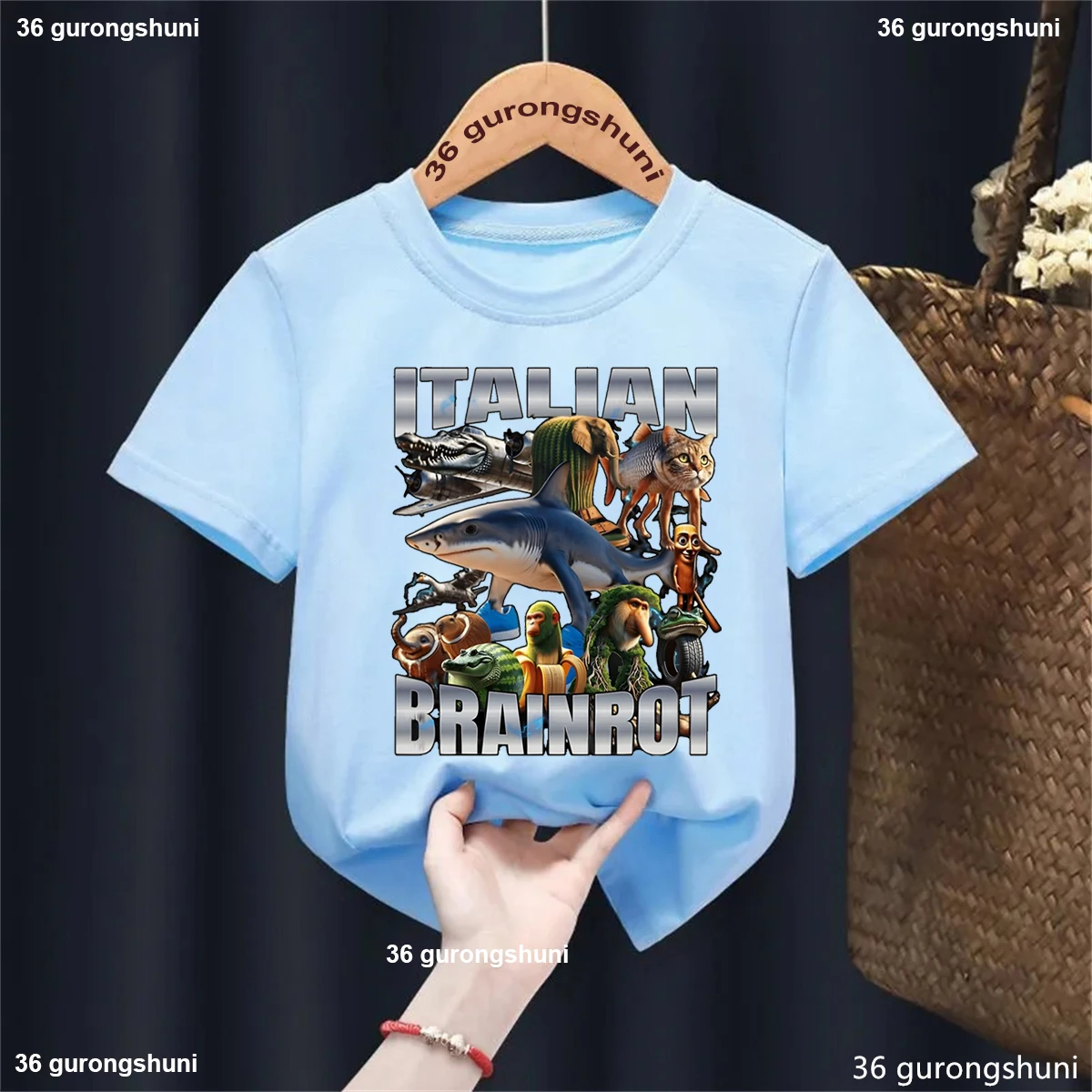 Camiseta infantil de estampado tipo meme con personaje italiano