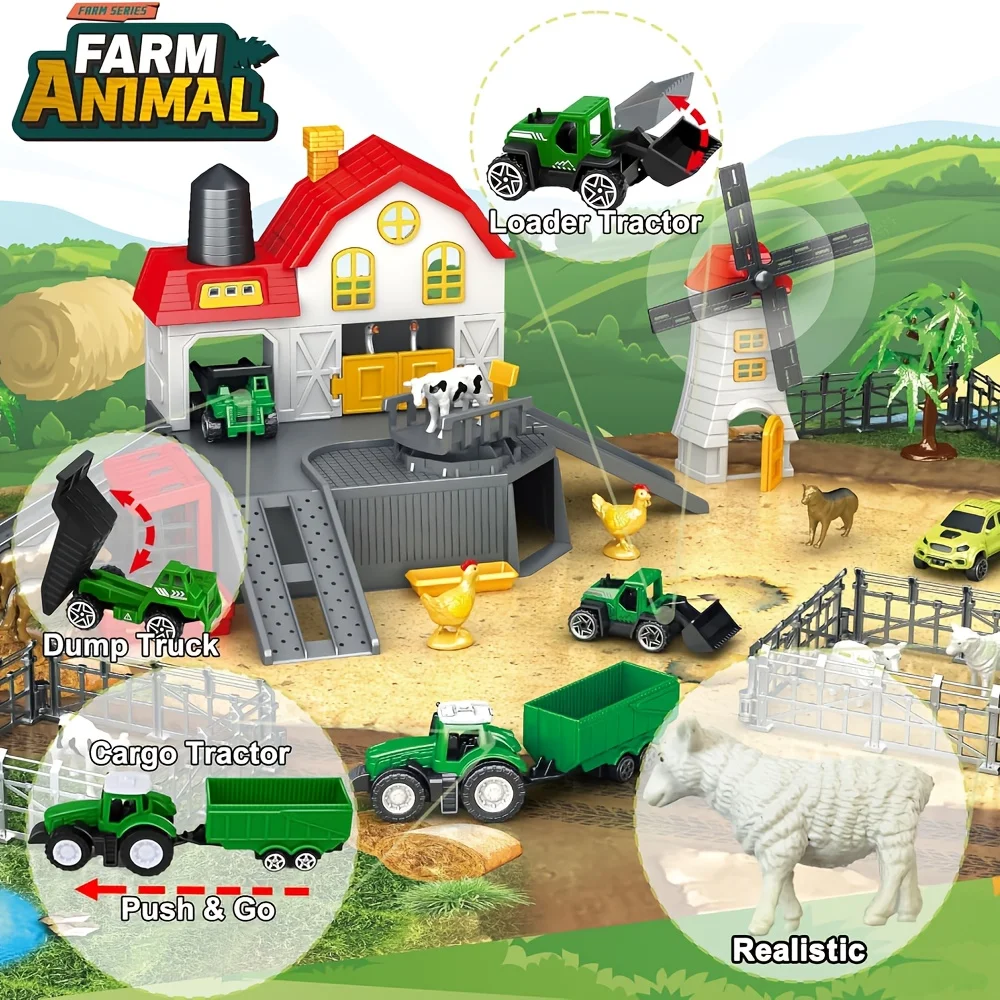 Juguete educativo granja con figuras animales y tractor - imagen 4