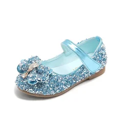 Zapatos planos con lentejuelas y lazo mariposa para chica