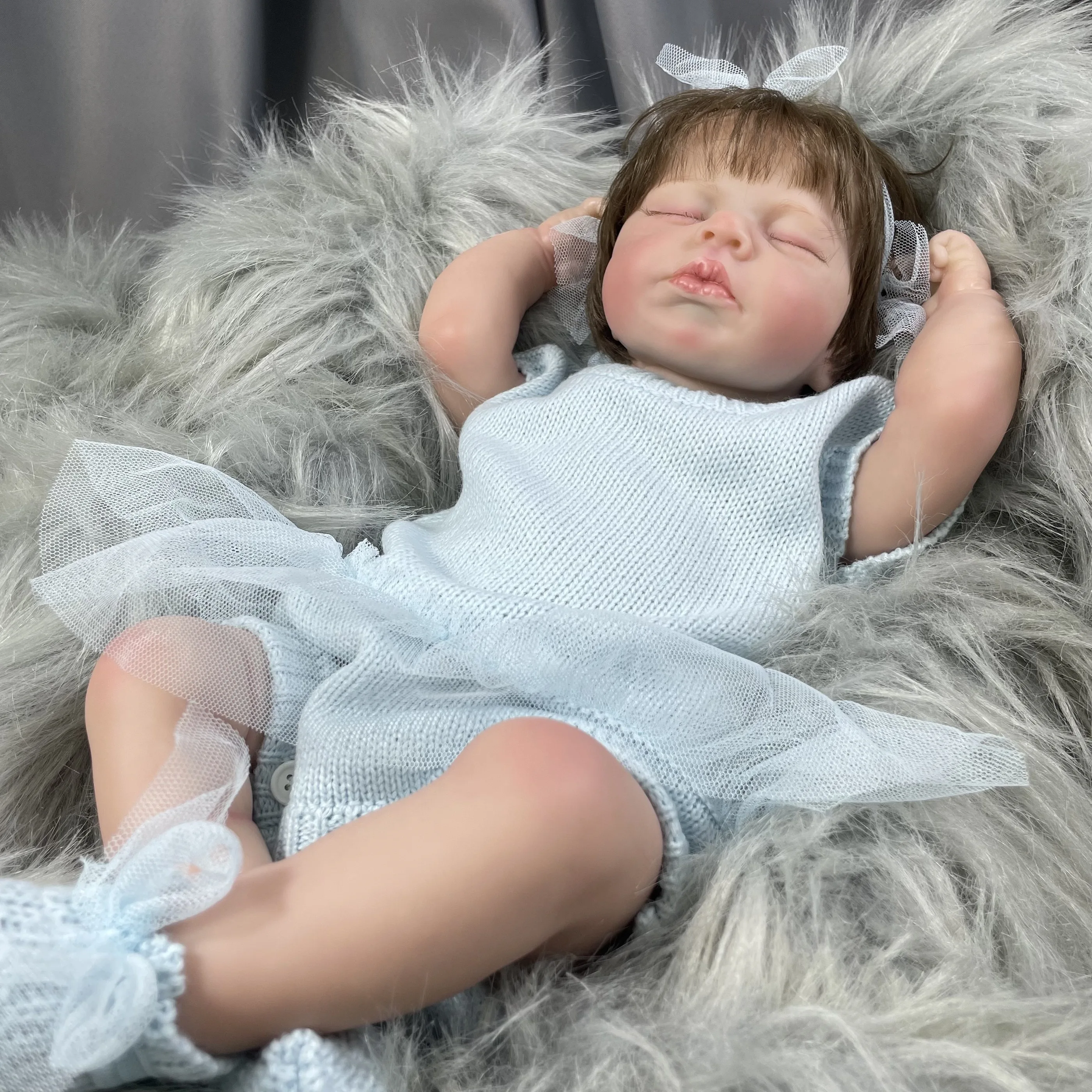 LouLou muñeca reborn para niña con pelo enraizado a mano - imagen 4