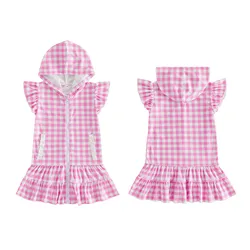Vestido de toalla playa infantil con capucha y cremallera