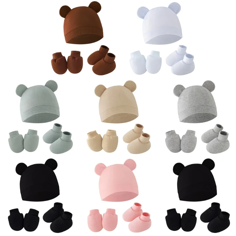 Gorro de bebé con manoplas