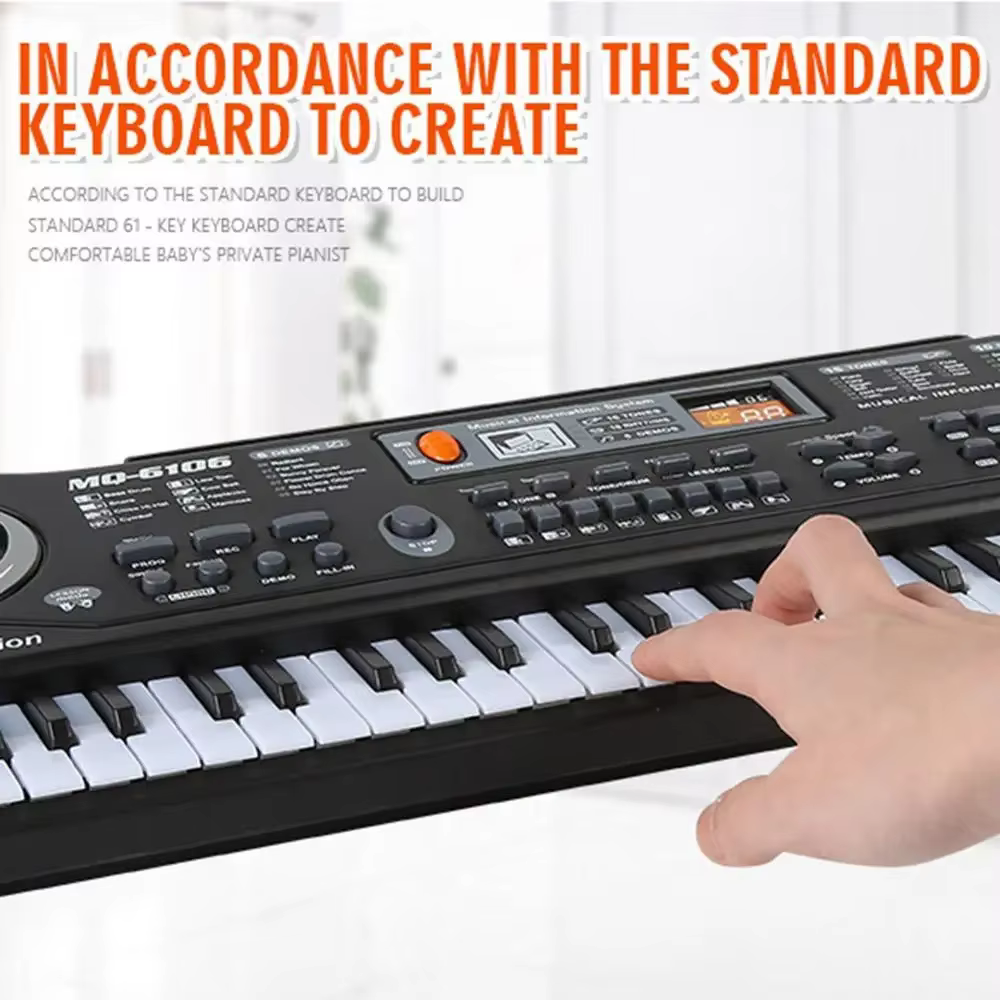 Teclado para niños con micrófono - Instrumento musical educativo - imagen 3
