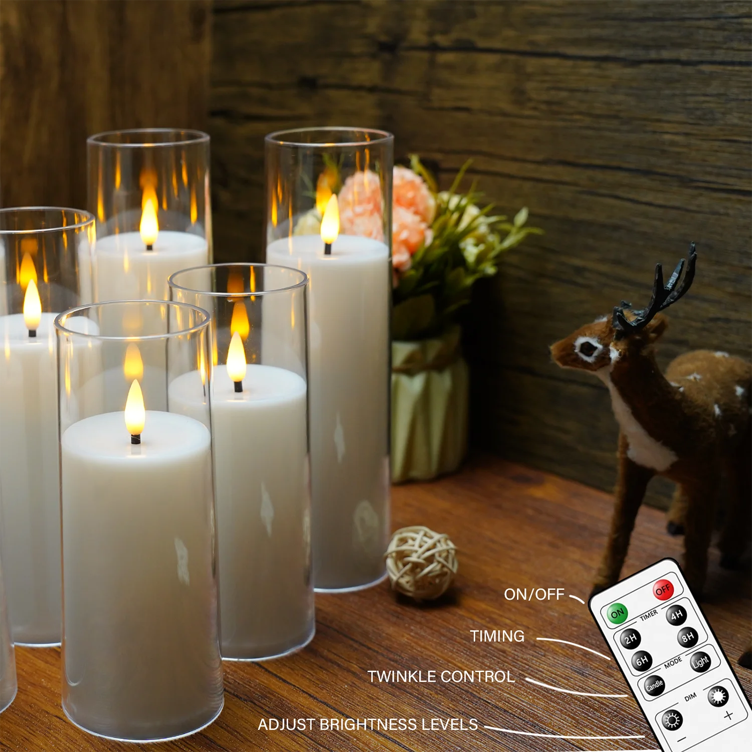 Velas LED sin llama con efecto parpadeo decorativas eléctricas - imagen 5