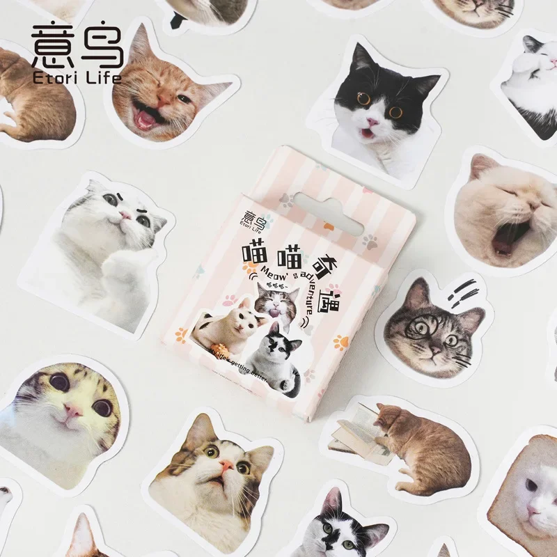 Pegatinas gato Kawaii pequeñas – Decoración álbum escolar