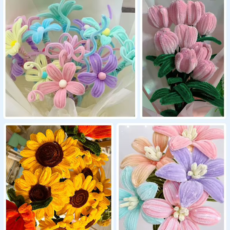 Twister Stick: Juguete de peluche DIY para niños con flores hechas - imagen 4