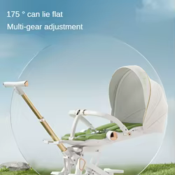 Silla de paseo plegable ligera – Dos posiciones y manillar ajustable