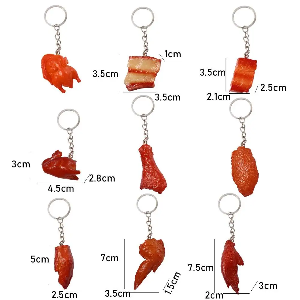 Llavero infantil de PVC con comida simulada y pollo para bolso - imagen 2