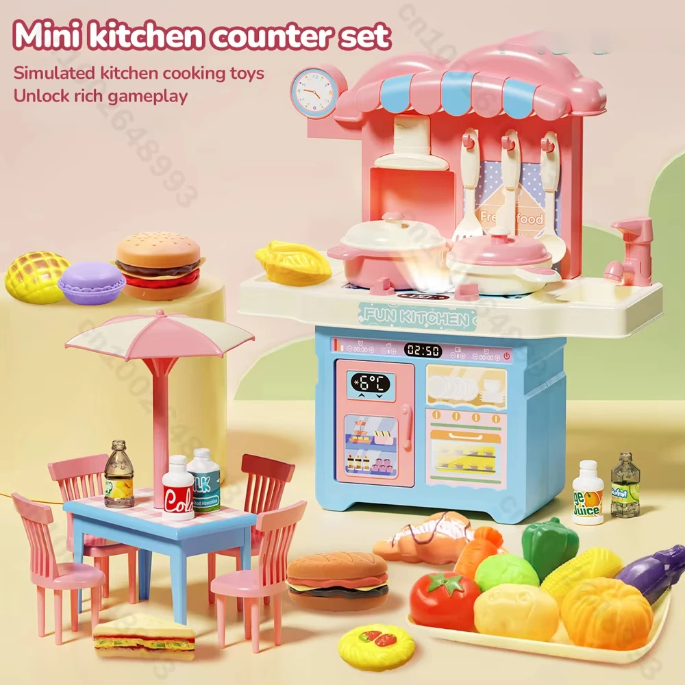 Casa de juegos infantil de madera con cocina y lavandería de juguete - imagen 3