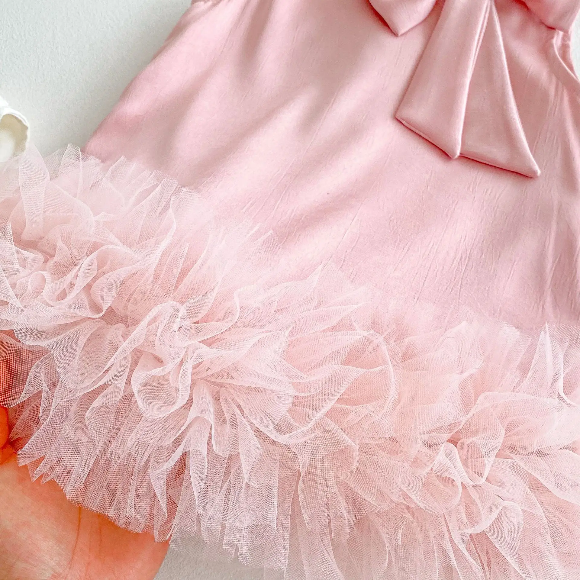 Vestido de verano para niña estilo princesa sin mangas con lazo - imagen 2