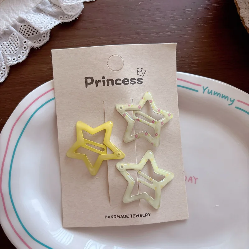 Pinzas para el cabello de estrella hueca macaron con cierre a presión - imagen 4