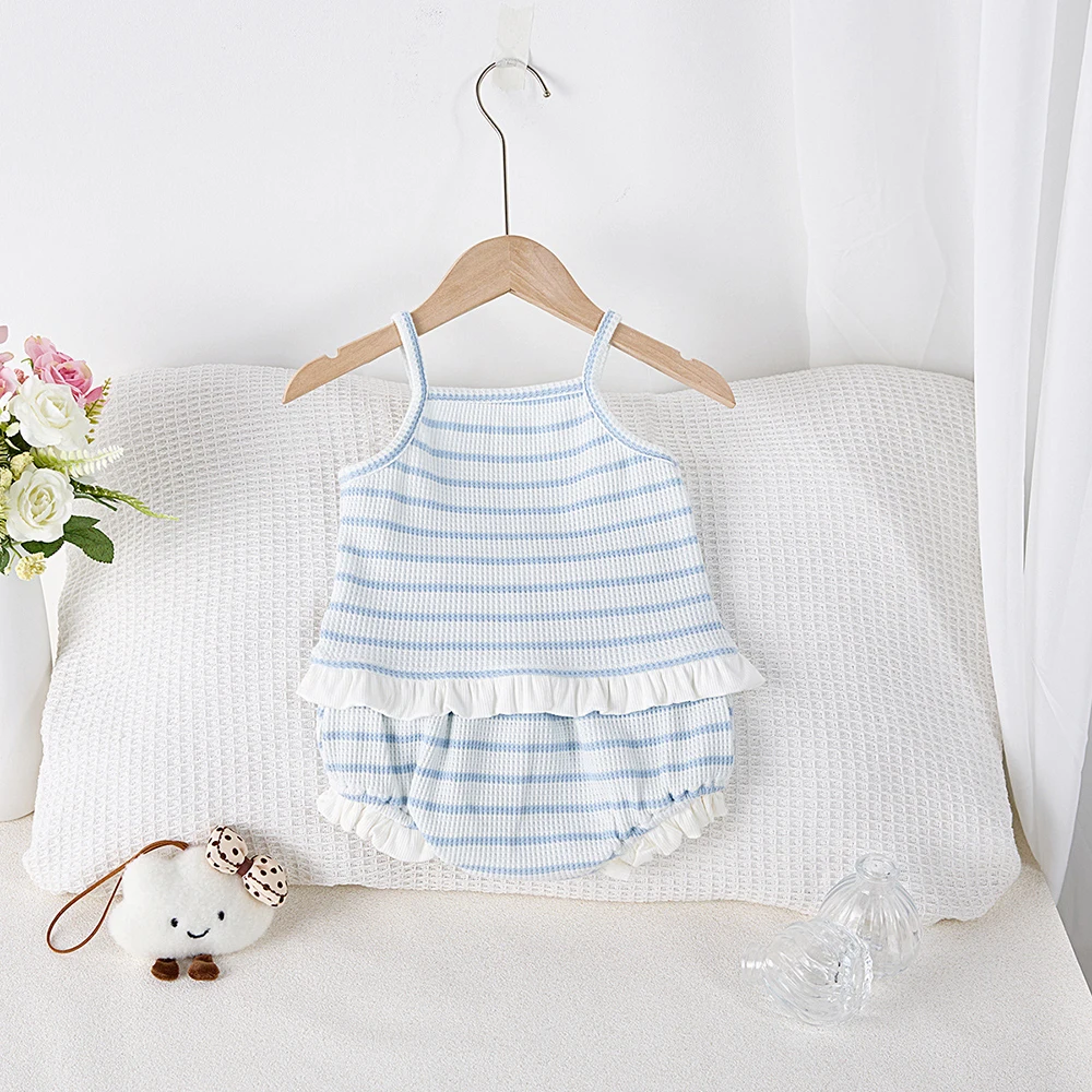 Conjunto verano rayas para niña 0-3 años con camisola y bombachos - imagen 3
