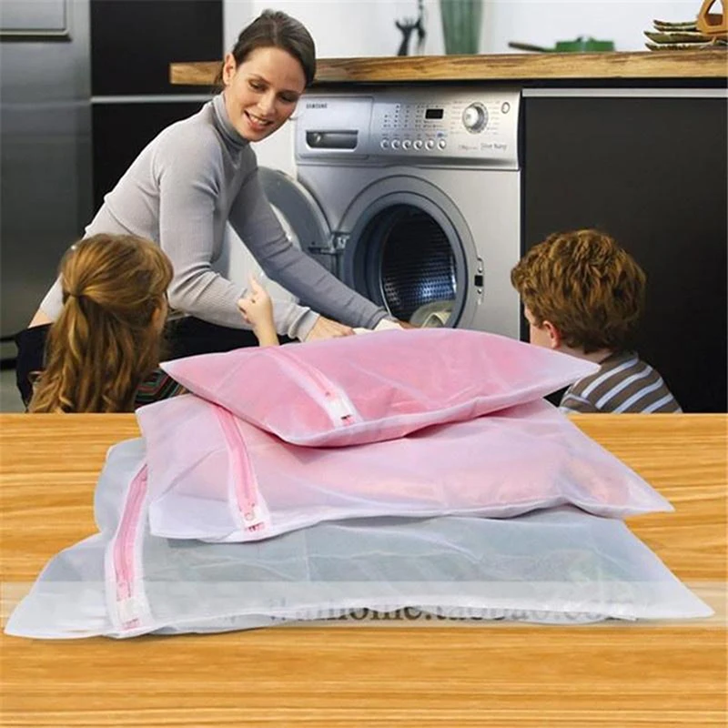 Bolsa de lavado en malla con cremallera para prendas delicadas - imagen 3