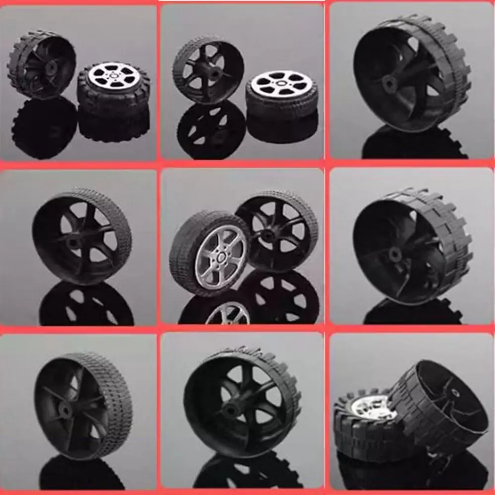Ruedas de plástico negro universales para juguetes - imagen 4