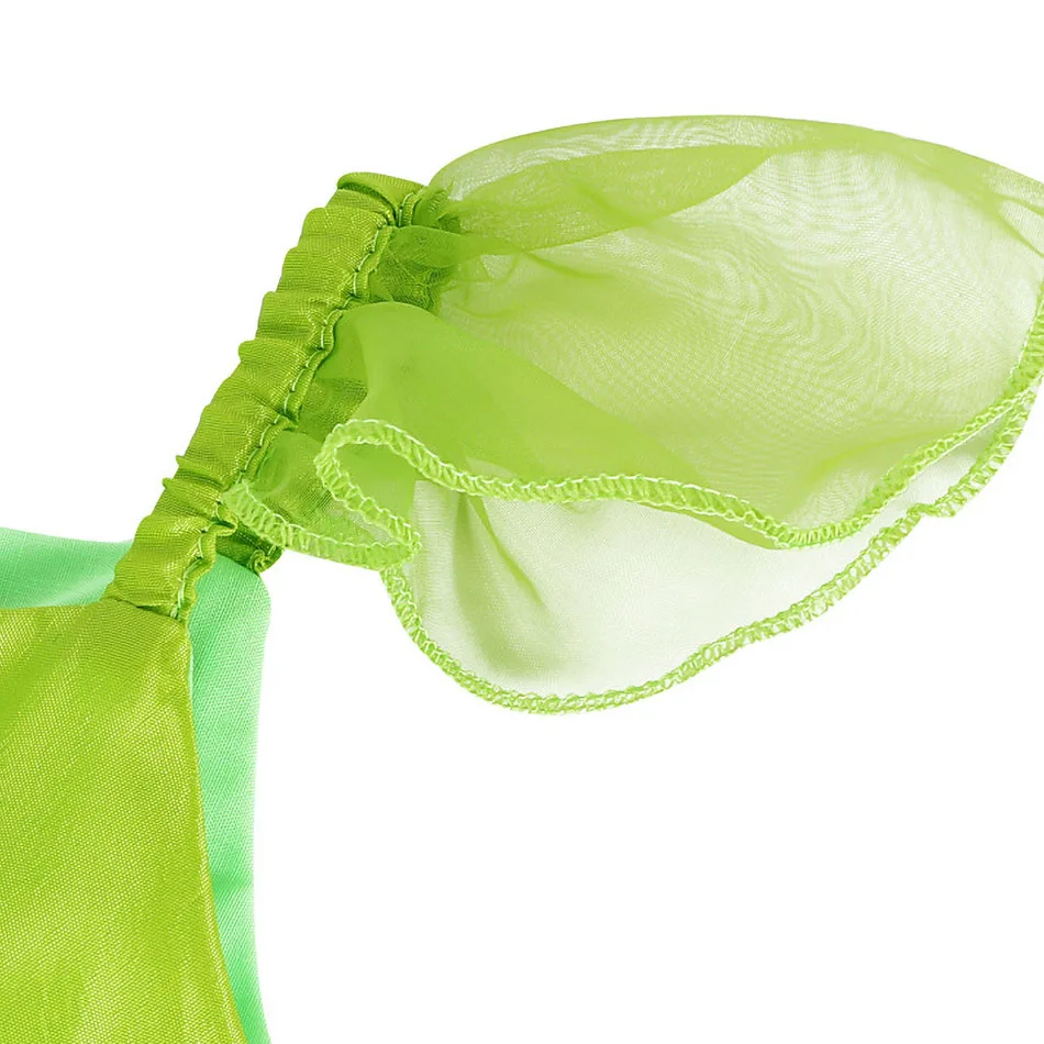 Disfraz de Hada Verde para niñas – Vestido de fantasía con volantes sin mangas - imagen 4