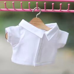Blusa a rayas con solapa para muñeca de peluche