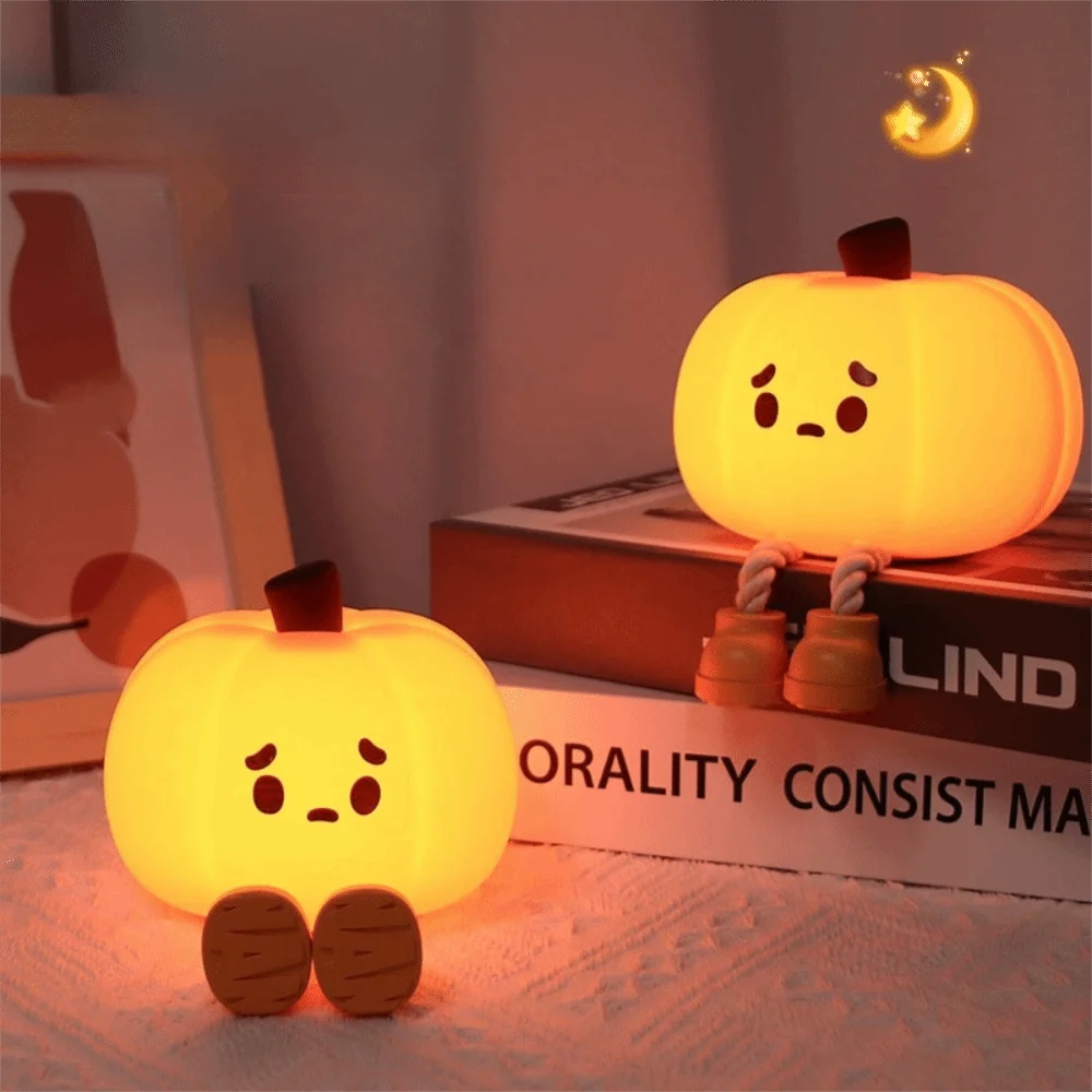 Luz nocturna calabaza Halloween de silicona con USB LED regulable - imagen 5