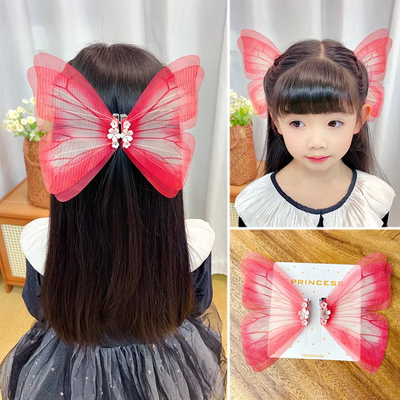 Súper Hada pinzas de cabello tul mariposa vintage para niñas - imagen 2