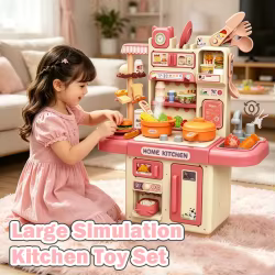 Cocina de juguete con luz y sonidos, set infantil de hogar montable