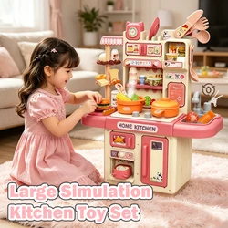 Cocina de juguete con luz y sonidos, set infantil de hogar montable