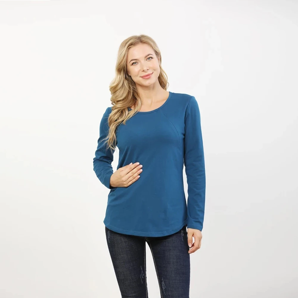 Tops de lactancia talla grande para embarazo – camisas manga larga - imagen 4