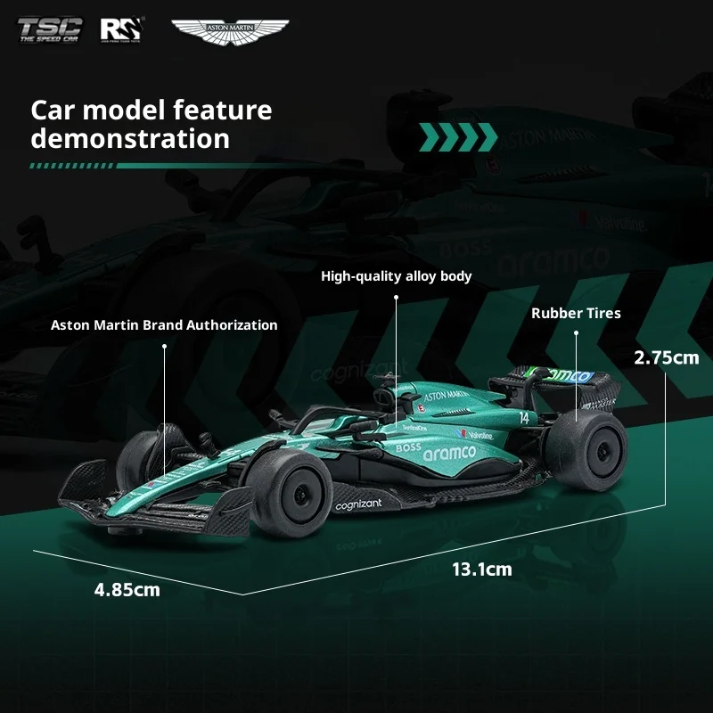 Aston Martin F1 coche de carreras a escala en aleación - imagen 3