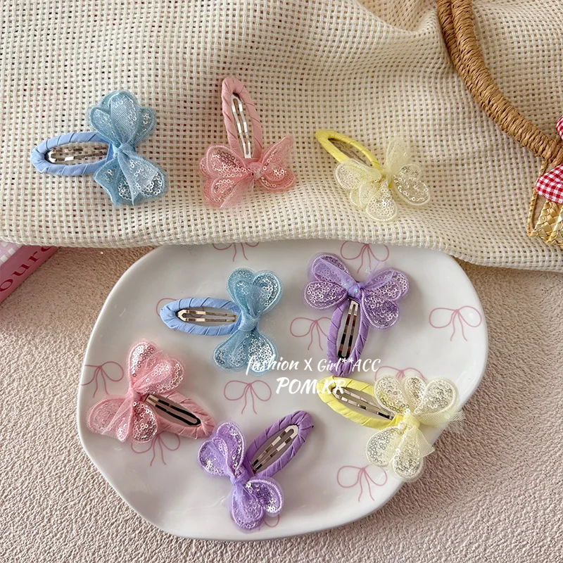 Horquilla infantil de pelo con lentejuelas mariposa para niñas - imagen 5