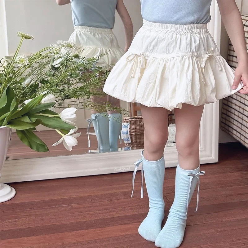 Falda capullo niña suave ligera algodón con lazo floral verano - imagen 2