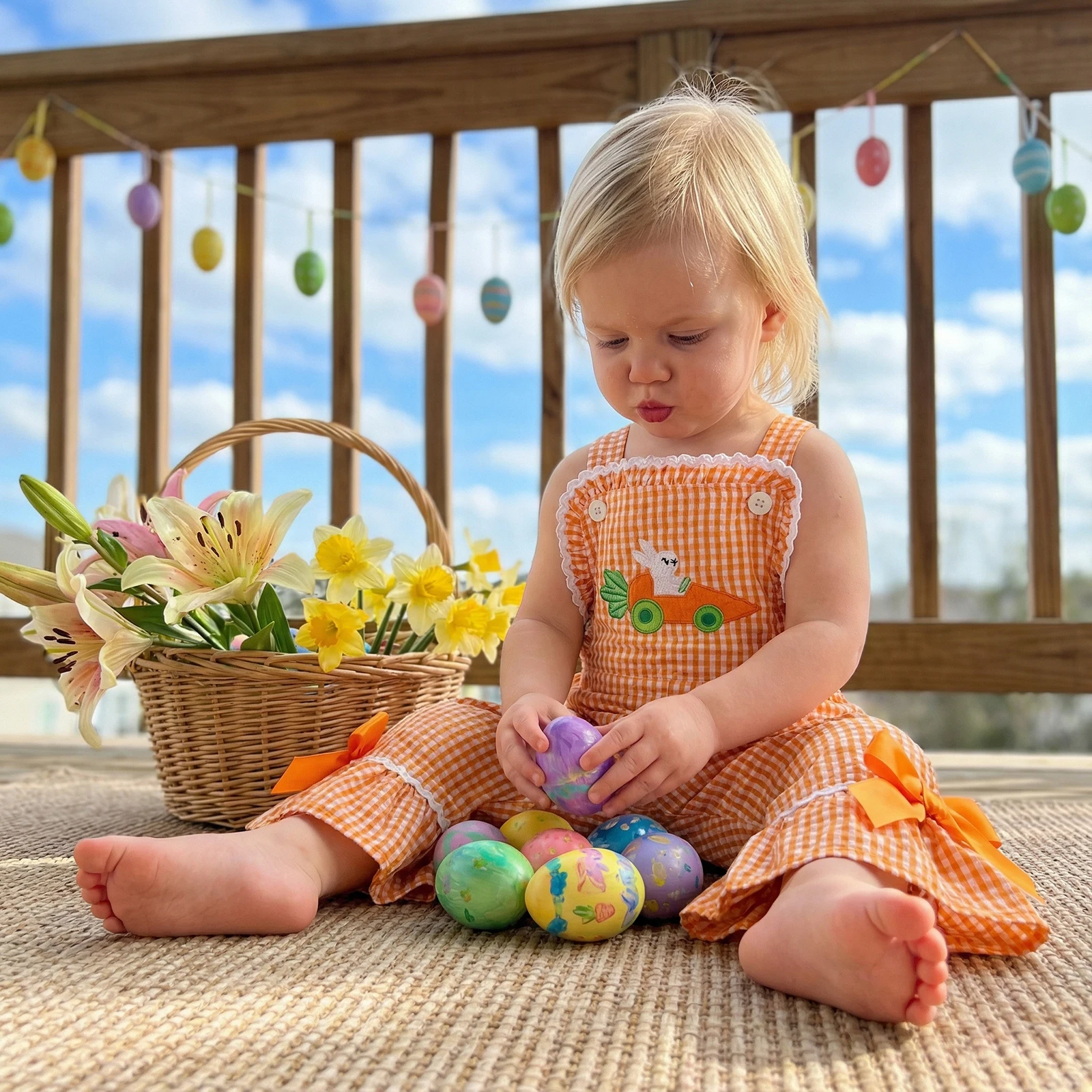 Mono de Pascua sin mangas para niña con estampado de conejito - imagen 2