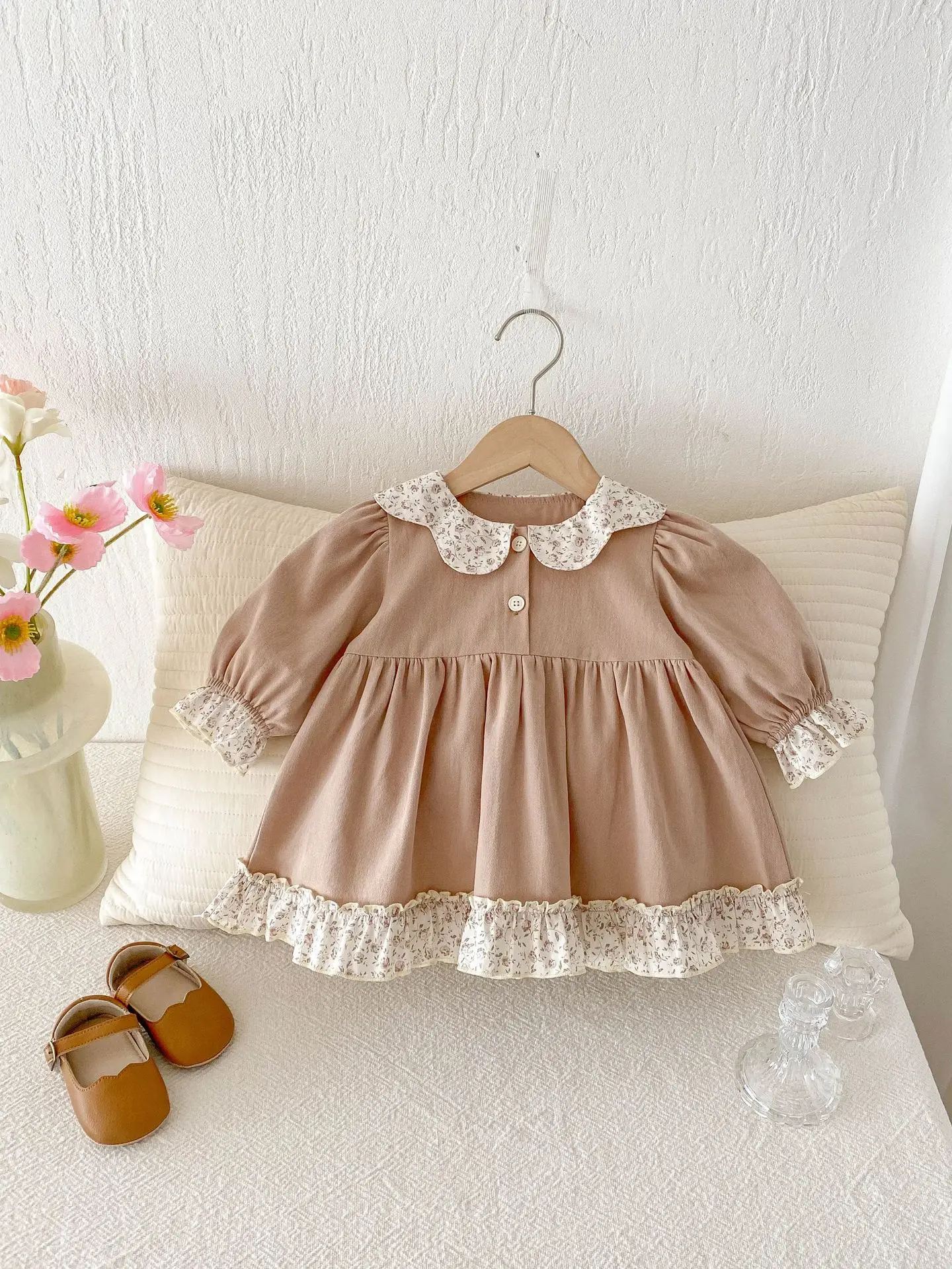 Vestido niña manga larga estilo coreano algodón primavera otoño