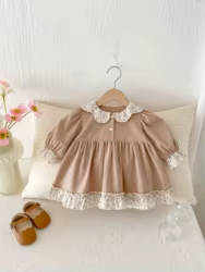 Vestido niña manga larga estilo coreano algodón primavera otoño