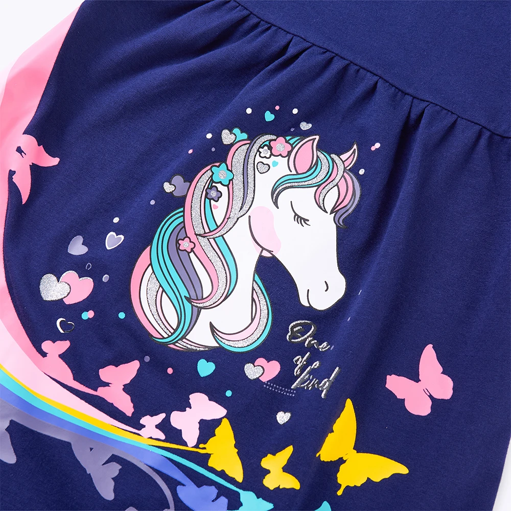DXTON vestido niña algodón verano manga volante mariposas arcoíris - imagen 5