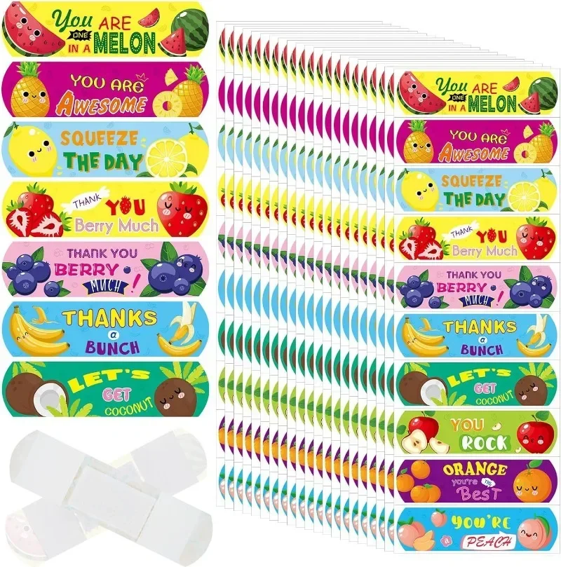Tiritas infantiles con diseños divertidos de fruta – Impermeables para heridas - imagen 3