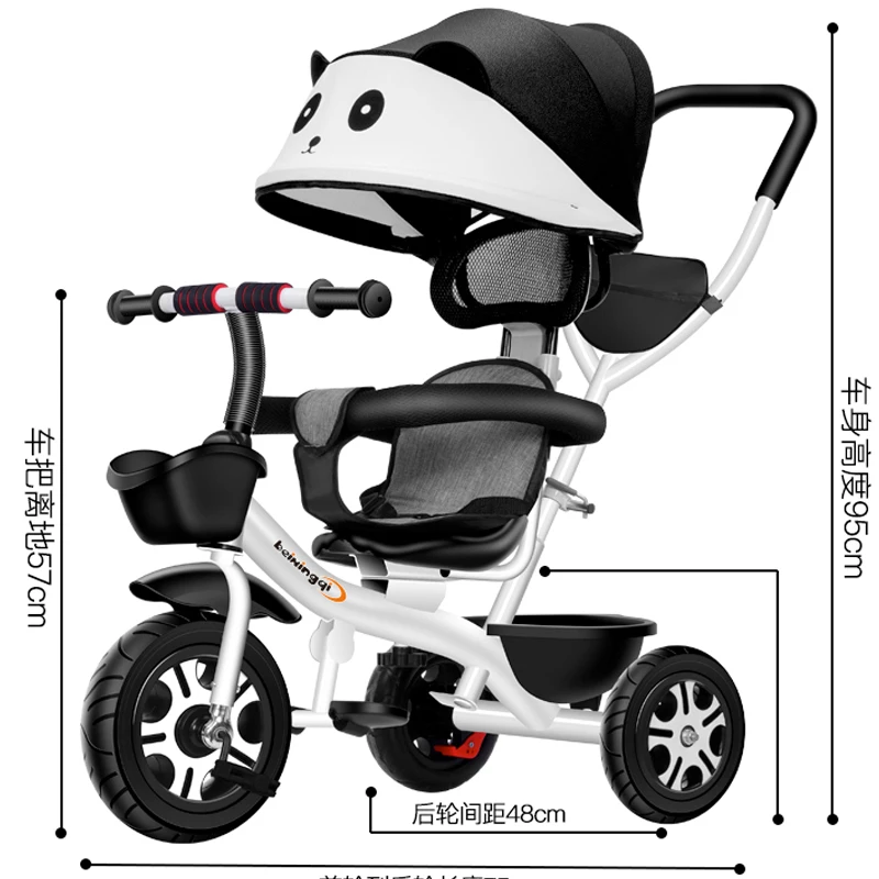 Triciclo evolutivo bidireccional con capota para niños de paseo