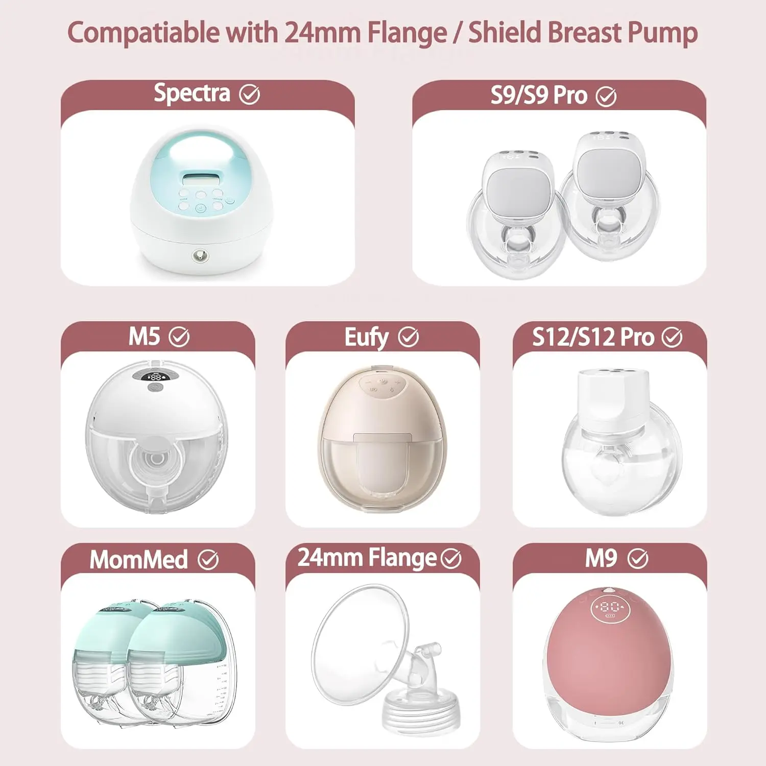 Insertos de brida Momcozy compatibles con M5, M6, M9, V1 Pro y V2 Pro - imagen 3