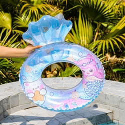 Flotador de piscina concha transparente para bebé con asiento