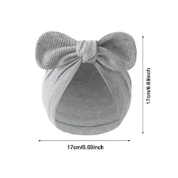 Gorro turbante de algodón para recién nacido con lazo