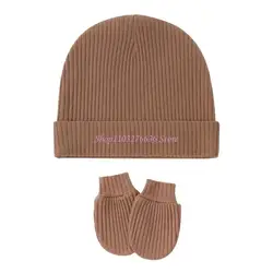 R6FD Set invierno gorro y guantes térmicos sin arañazos para bebé