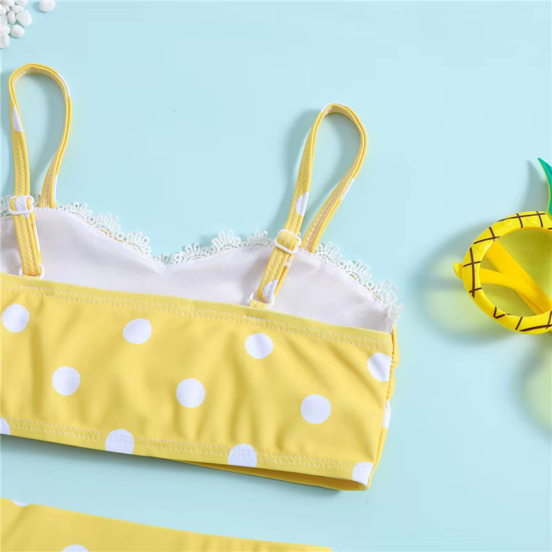 Bañador bebé niña dos piezas con top de encaje y braguita