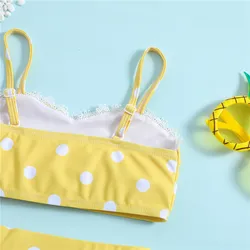 Bañador bebé niña dos piezas con top de encaje y braguita
