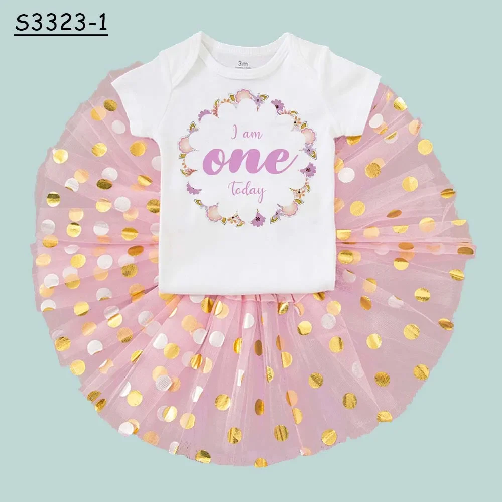 Vestido con tutú para niña recién nacida y falda con bodys - imagen 2