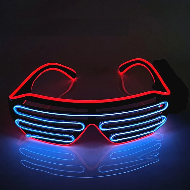 Gafas de carnaval con luces estilo DJ y brillo para fiesta nocturna - imagen 4
