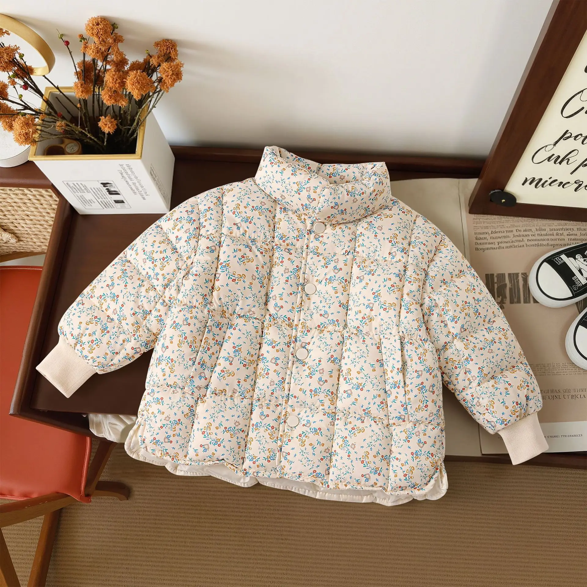 Chaqueta de plumón de invierno para niños, abrigo acolchado cálido