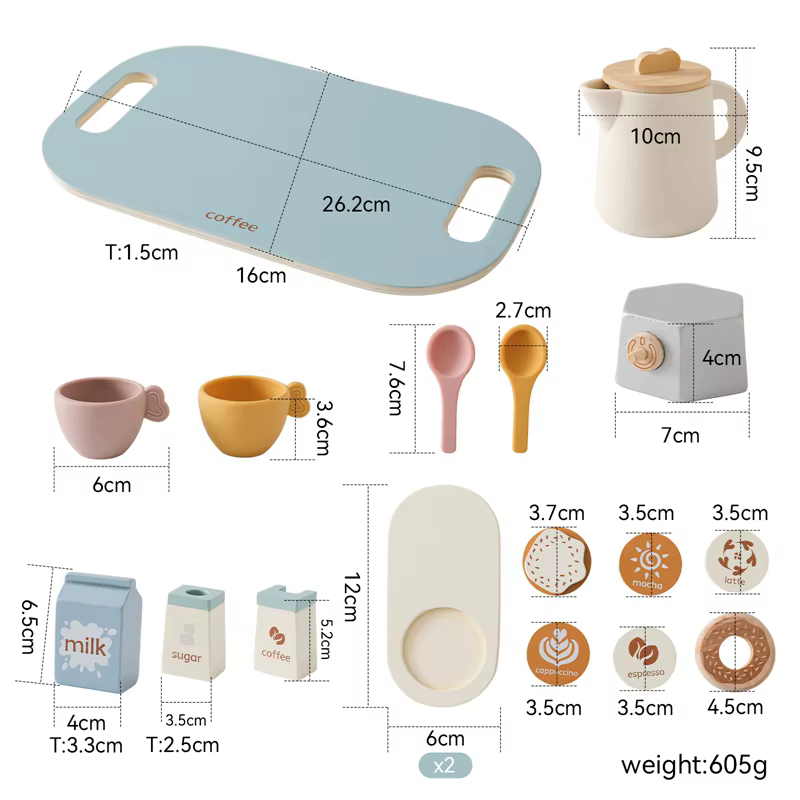 Tetera Montessori de madera – Set de té infantil para niños - imagen 5
